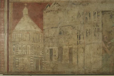 Detail der Ankunft der Grauen Brüder in Florenz